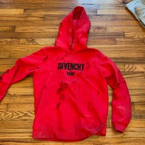 Givenchy Hoodie red, purchased in the Paris location when on vacation:)